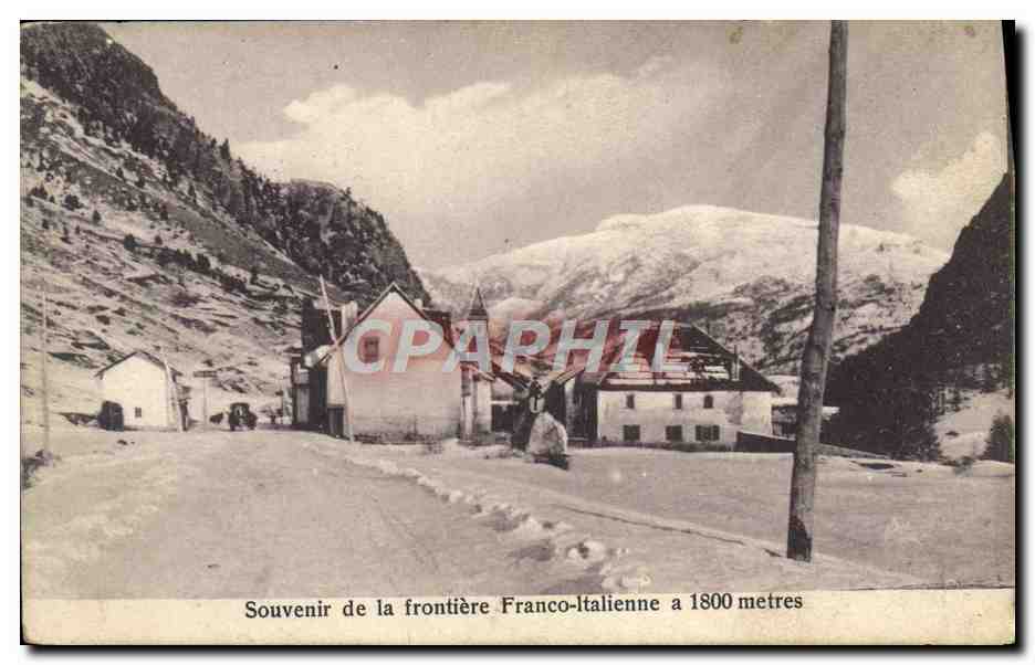 Frontière Franco-Italienne — Souvenir de la frontière Franco-Italienne à 1800 mètres — Ed. L. Brun, Clavières