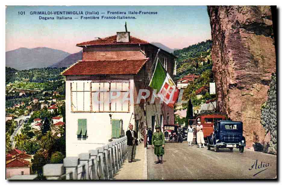 Grimaldi-Ventimiglia (Italie) — Frontière Italo-Française — Éditeur Adia, n° 101