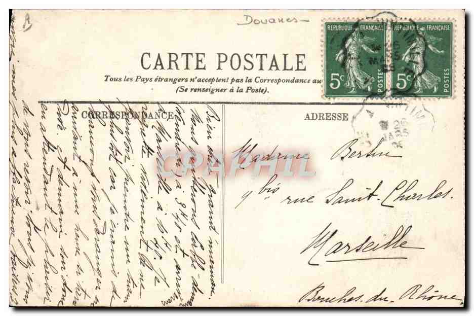 Menton — Douaniers Français et Italiens à la Frontière — LL. n°81 — Verso