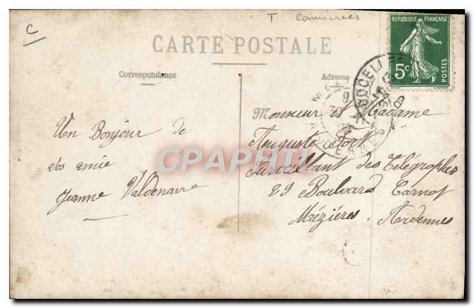 CARTE PHOTO Cafe Loge Pied et a cheval — Rückseite