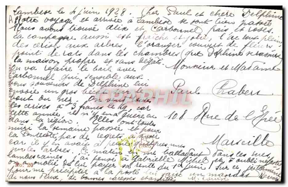 CPA Enfants Gladys — Rückseite