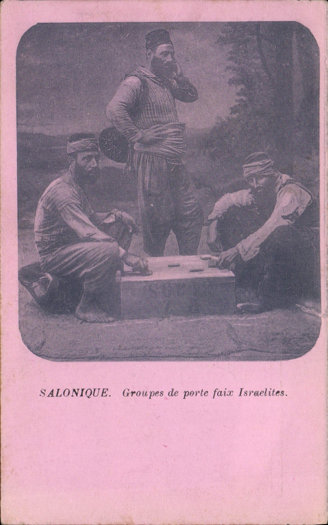 Salonique — Groupes de porte faix Israélites — Éd. G. N. 'Athénées' n° 1300