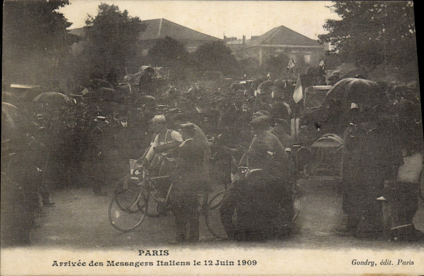 Paris — Ankunft der italienischen Boten am 12. Juni 1909 — Gondry, Verlag Paris