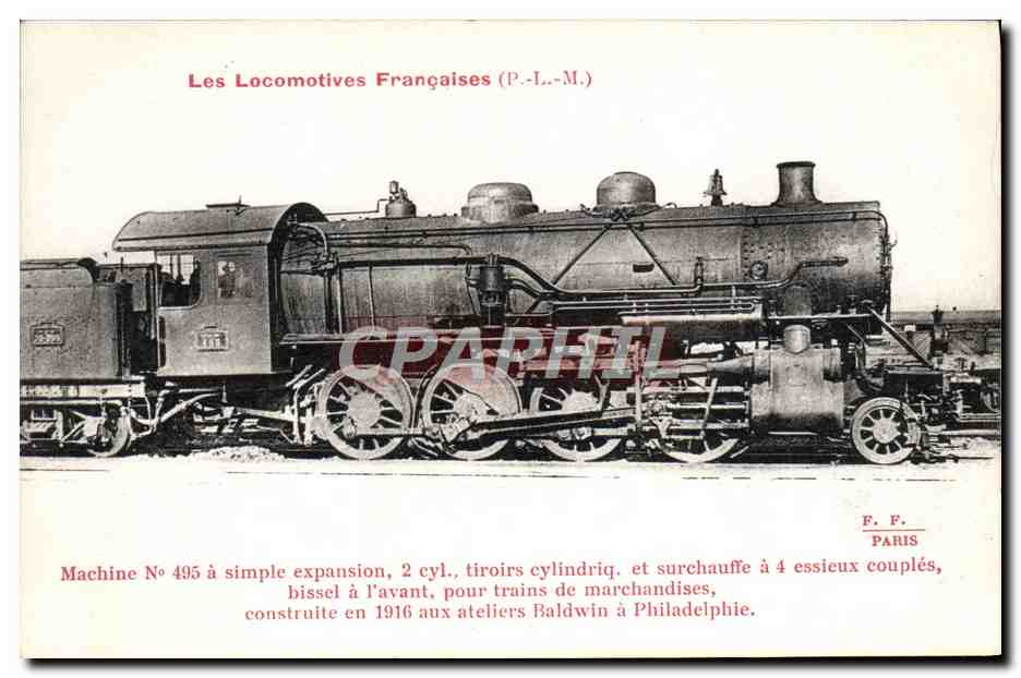 CPA Train Locomotive Machine 495 a simple expansion