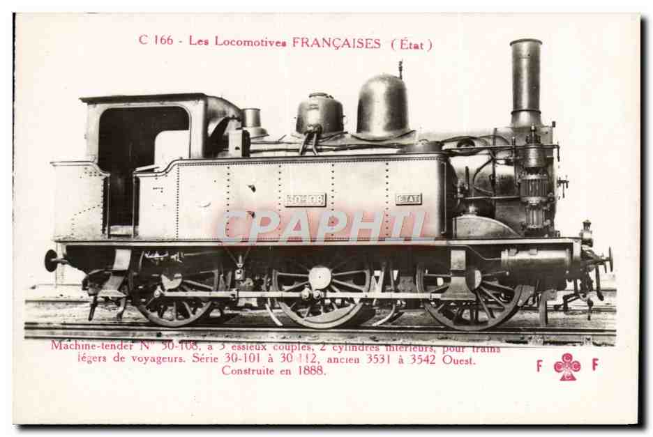 CPA Train Locomotive Machine tender 30 108