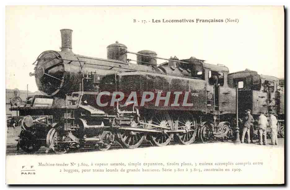 CPA Train Locomotive Machine Tender 3 804