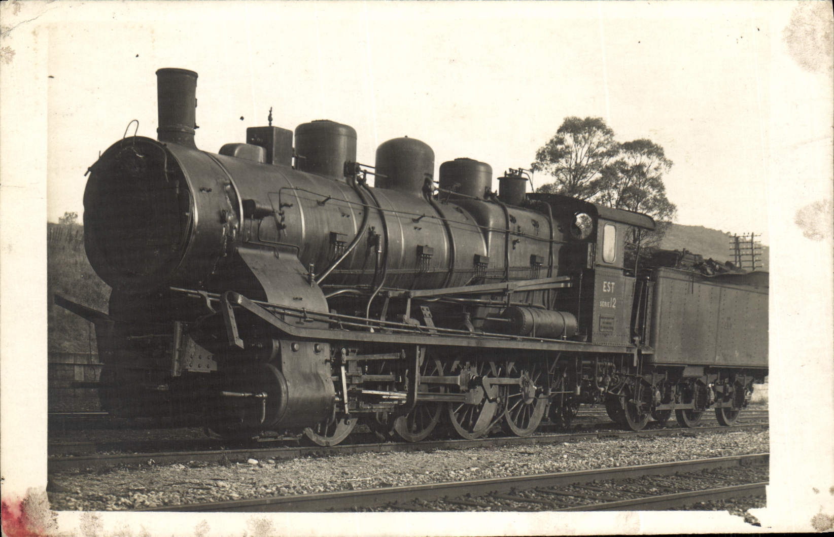 CARTE PHOTO Train Locomotive 