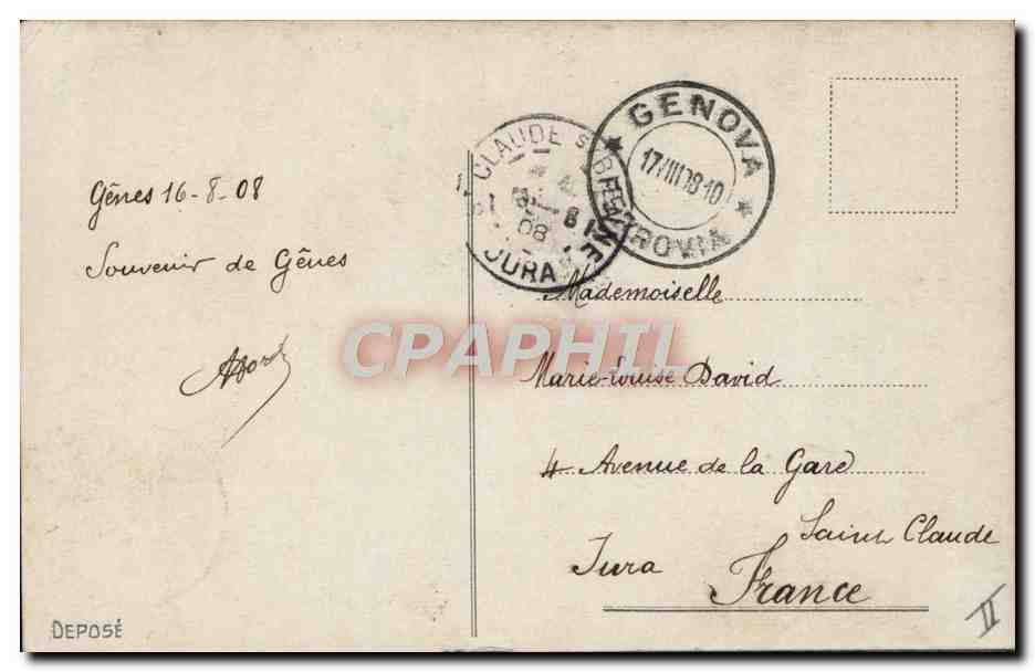 CARTE PHOTO Genes Genoa Bateau Voilier  — Rückseite