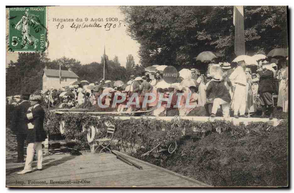 CPA Bateau Voilier Regates du 9 aout 1908
