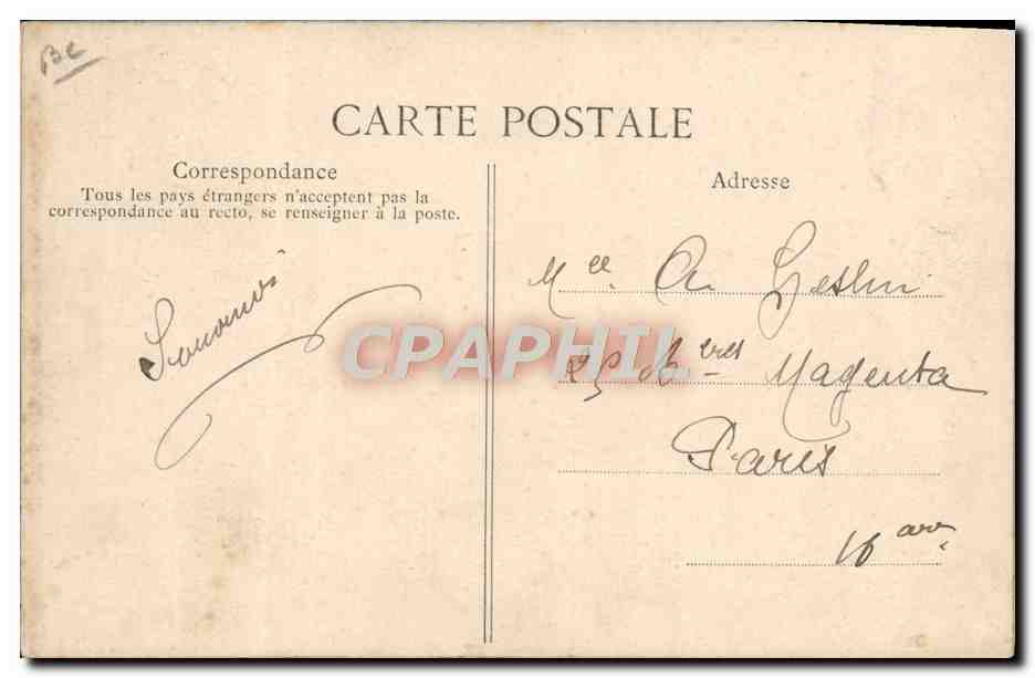 CPA Bateau Voilier Regates du 9 aout 1908 — Rückseite