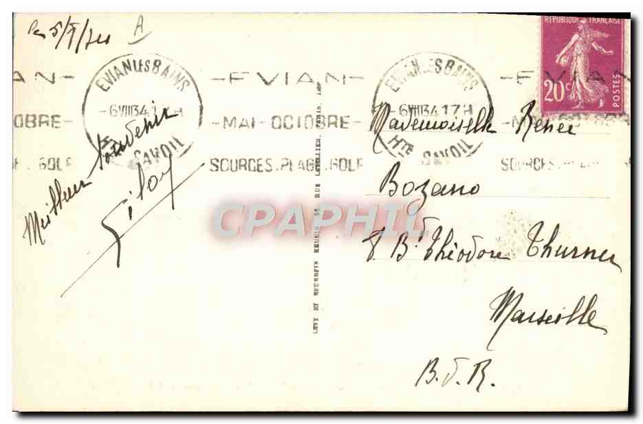 CPA Bateau Voilier Evian les Bains Vue generale Les regates — Rückseite