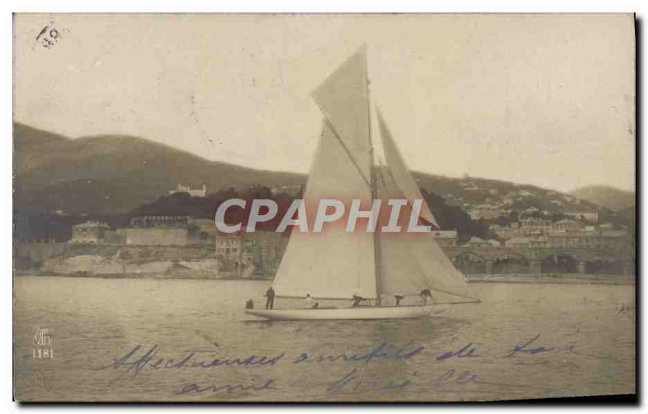 CARTE PHOTO Bateau Voilier 