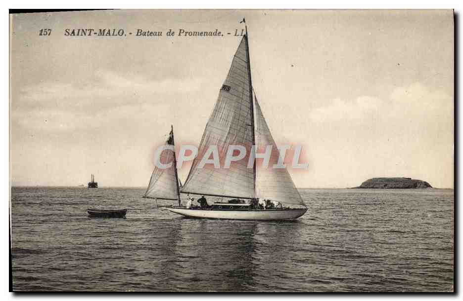 CPA Bateau Voilier Saint Malo Bateau de promenade