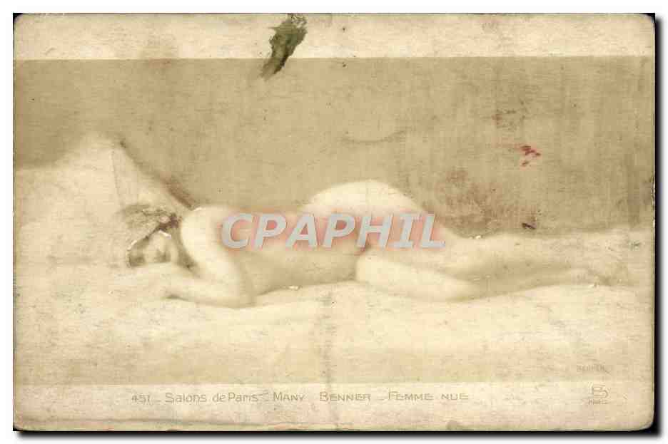 CPA Femme Nu erotique Salons de paris Many Benner Femme nue 