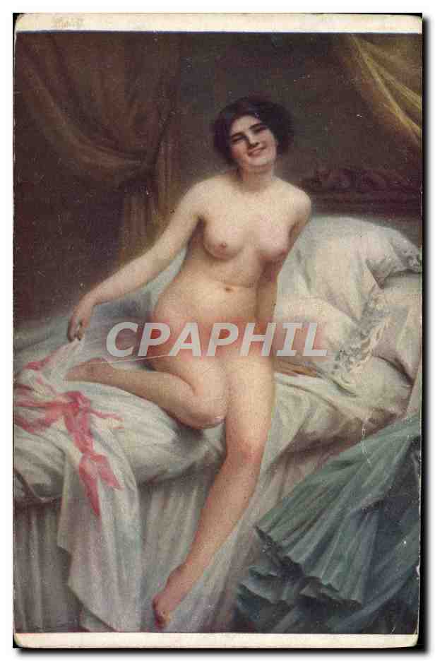 Naked woman waking up — scene of getting up — Salon de Paris, S.A.F., N° 71