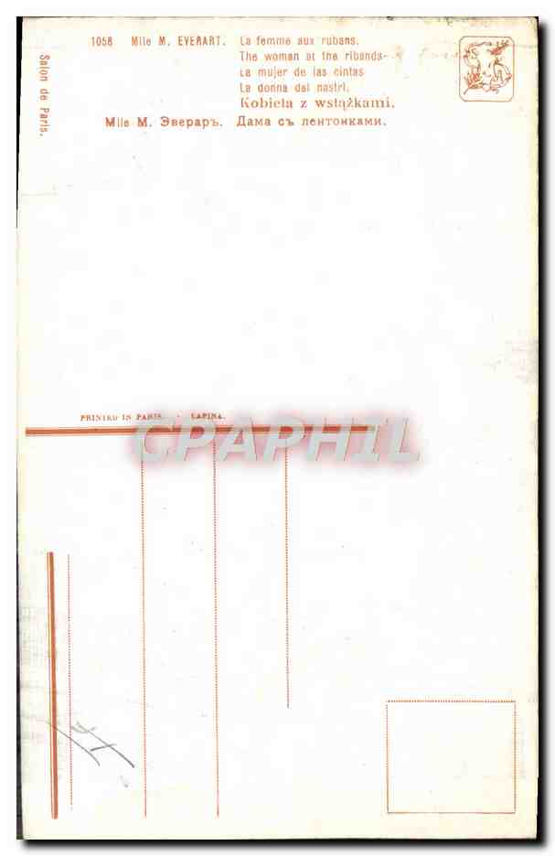 La femme aux rubans — Mlle M. Everart — Salon de Paris, n° 1058 — Reverso