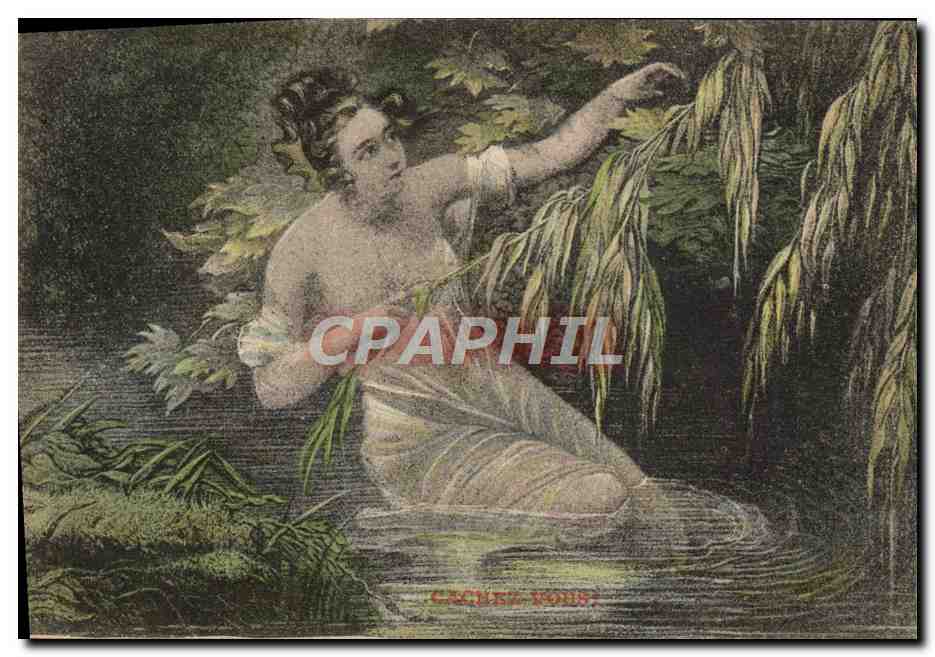 Femme dans l'eau — scène bucolique — Éditeur : Le Darcy, Paris