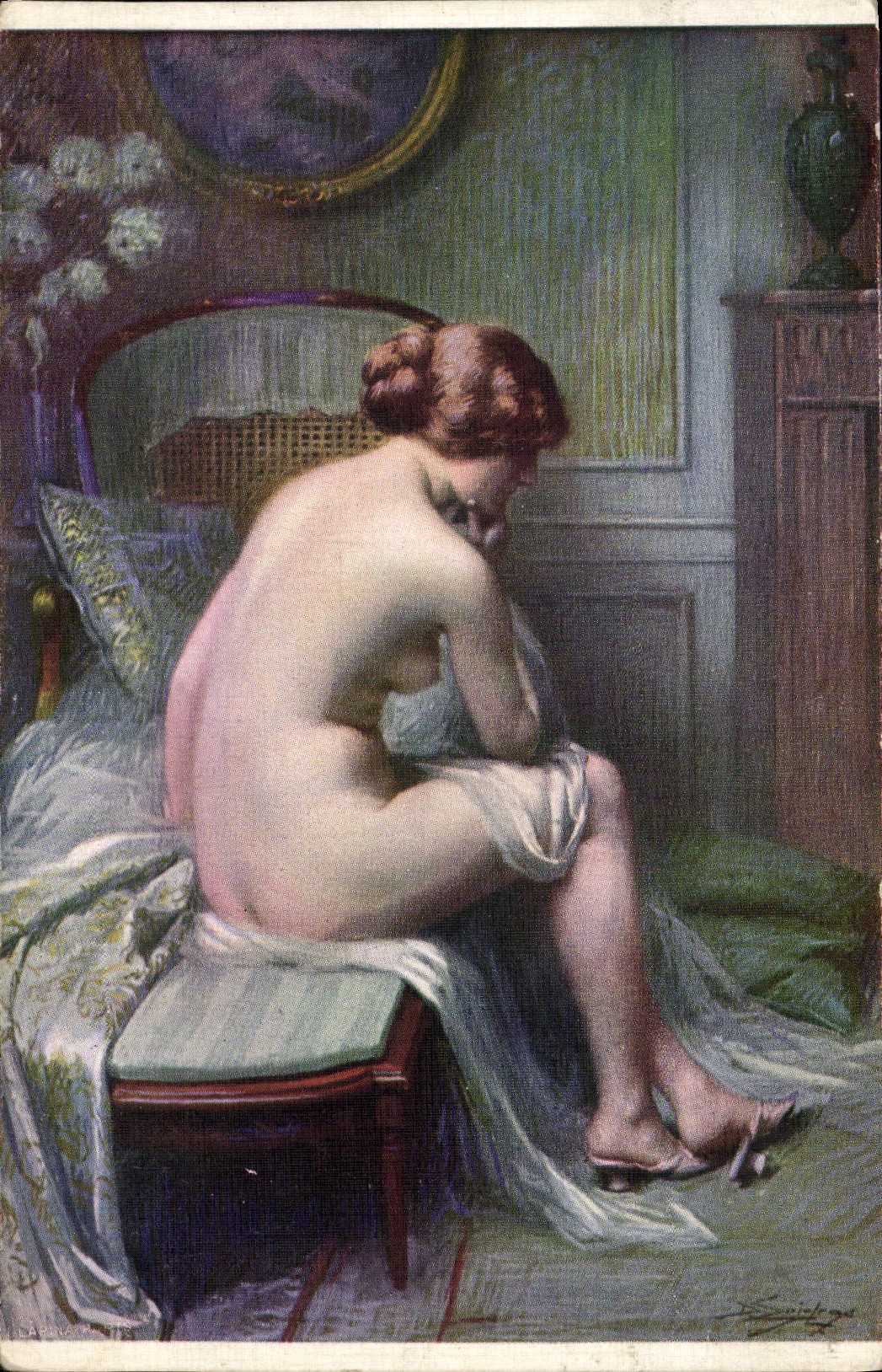 CPA Femme Nu erotique Enjolras Salon de Paris Nu 
