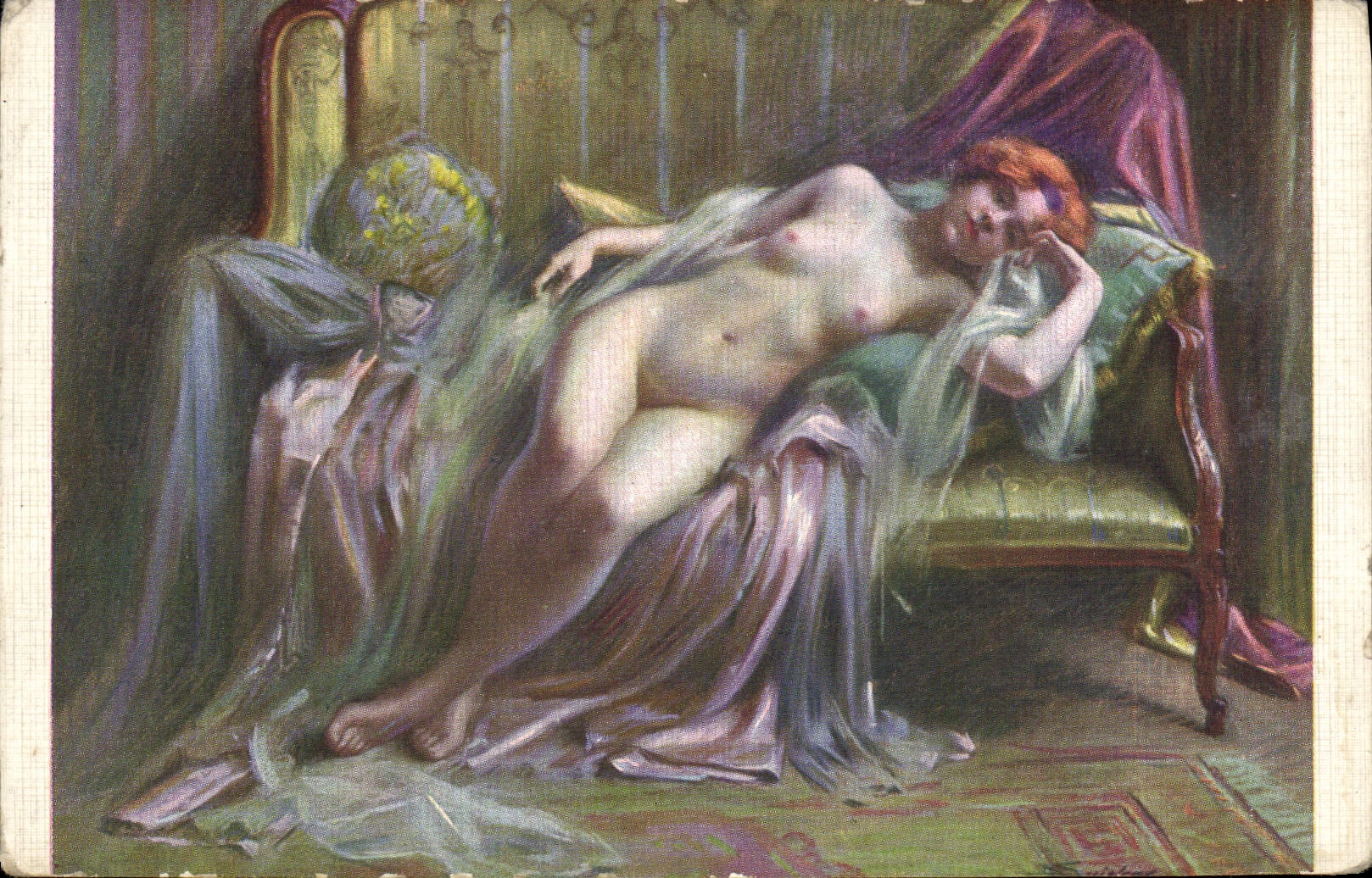 CPA Femme Nu erotique Salon de Paris Enjolras