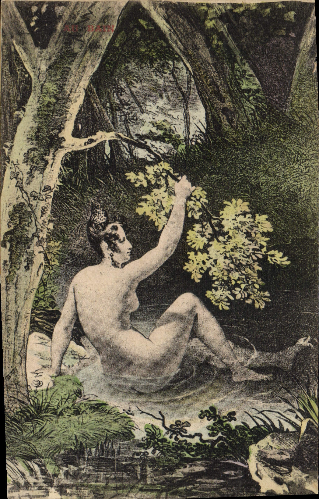 Nymphéide dans un ruisseau — scène de nature — éditeur Le Dolev, Paris