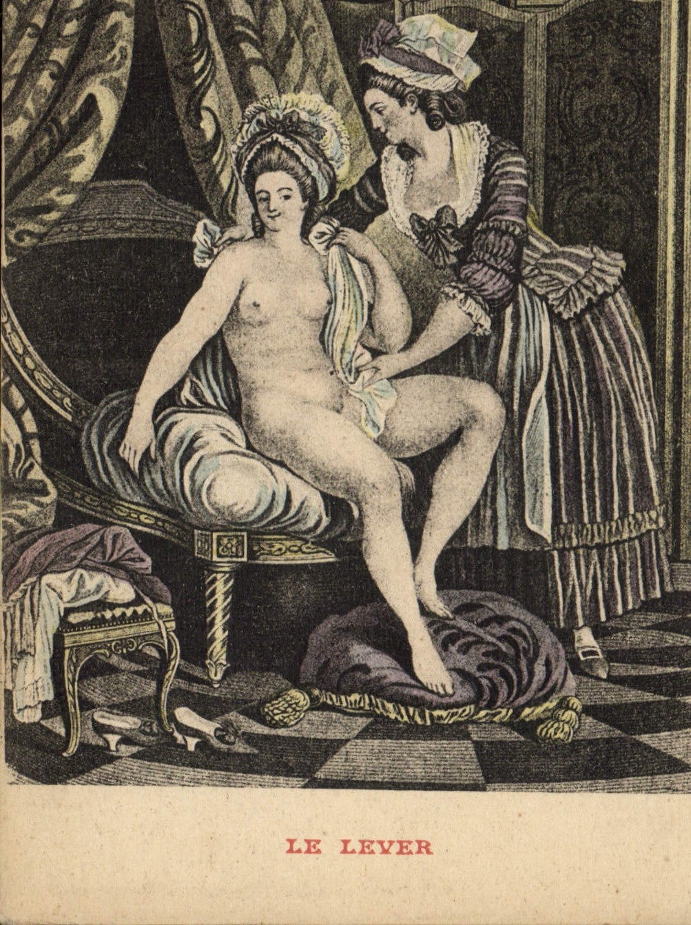 CPA Femme Nu erotique Le lever