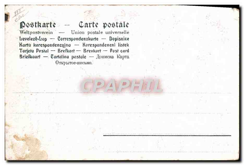 Tarjeta postal antigua Mujer desnuda erótica — Reverso