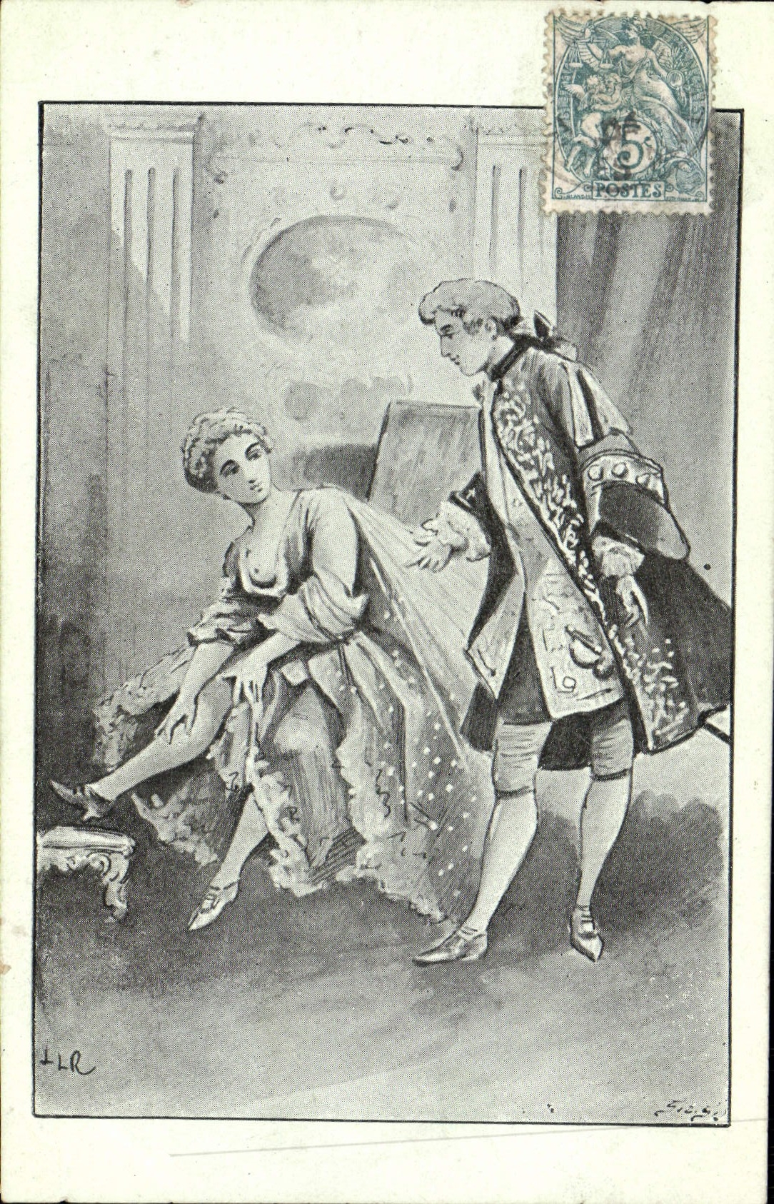 Theater Szene — Zeitgenössisches Kleid — Verlag L. Lévy, Nr. 19