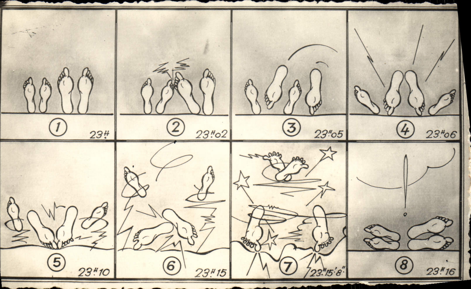 Sequenza di disegni animati di piedi — 8 scene — CPAPHIL