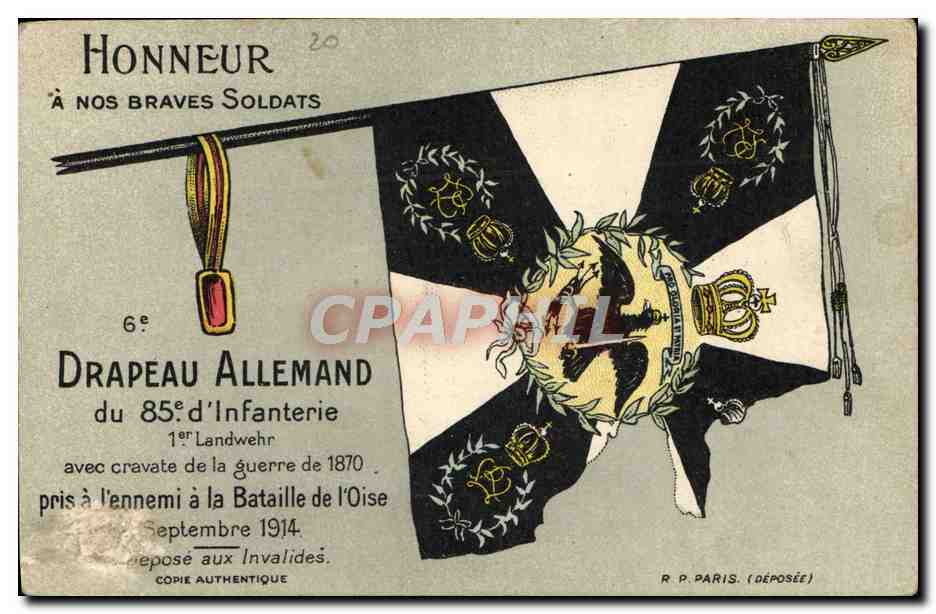 CPA Militaria 6eme drapeau allemand du 85eme d'infanterie