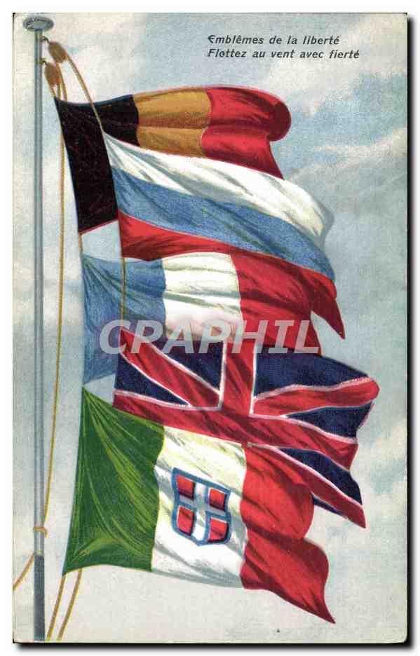 CPA Militaria Drapeaux