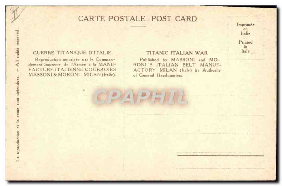 CPA Militaria Le drapeau italien sur alc ime du Monte Santo — Rückseite