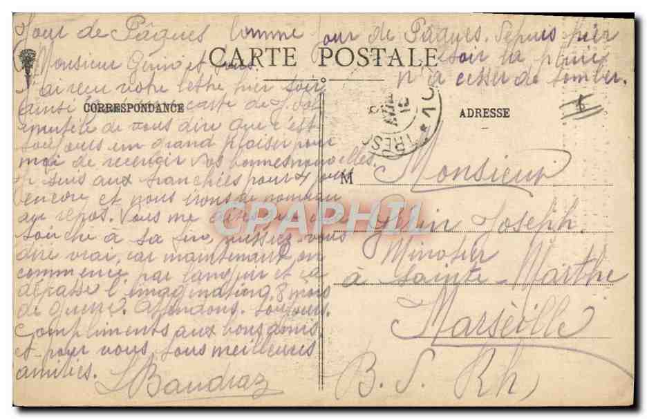 CPA Militaria Campagne 1914 Drapeau du 1er bataillon du 87eme regiment d'infanterie de Reserve — Rückseite