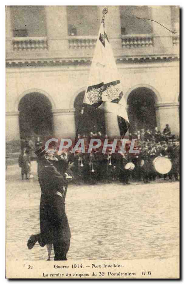 La consegna della bandiera del 36° Pomeroano agli Invalides — Guerra 1914 — H B