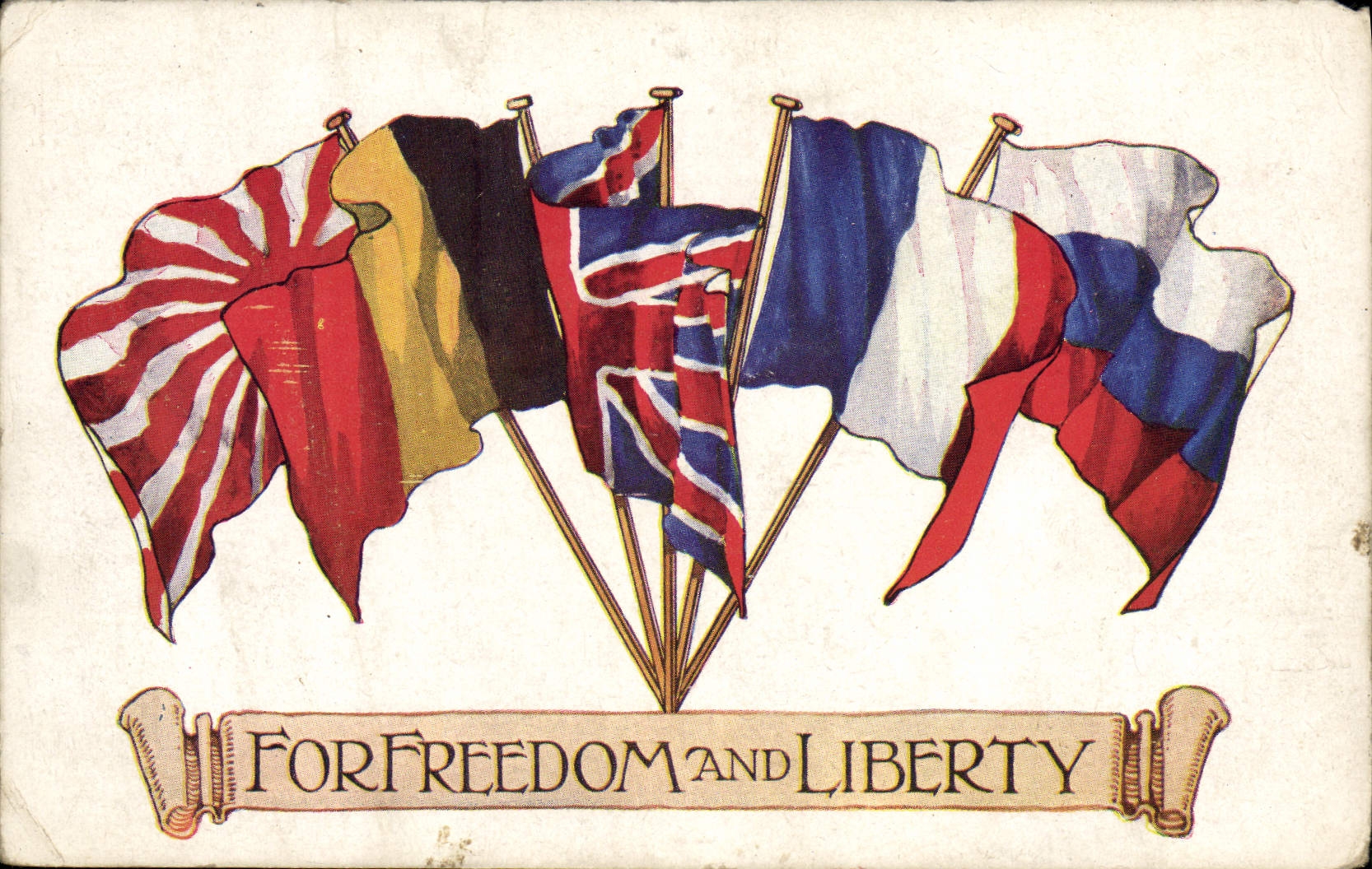 CPA Militaria Drapeaux