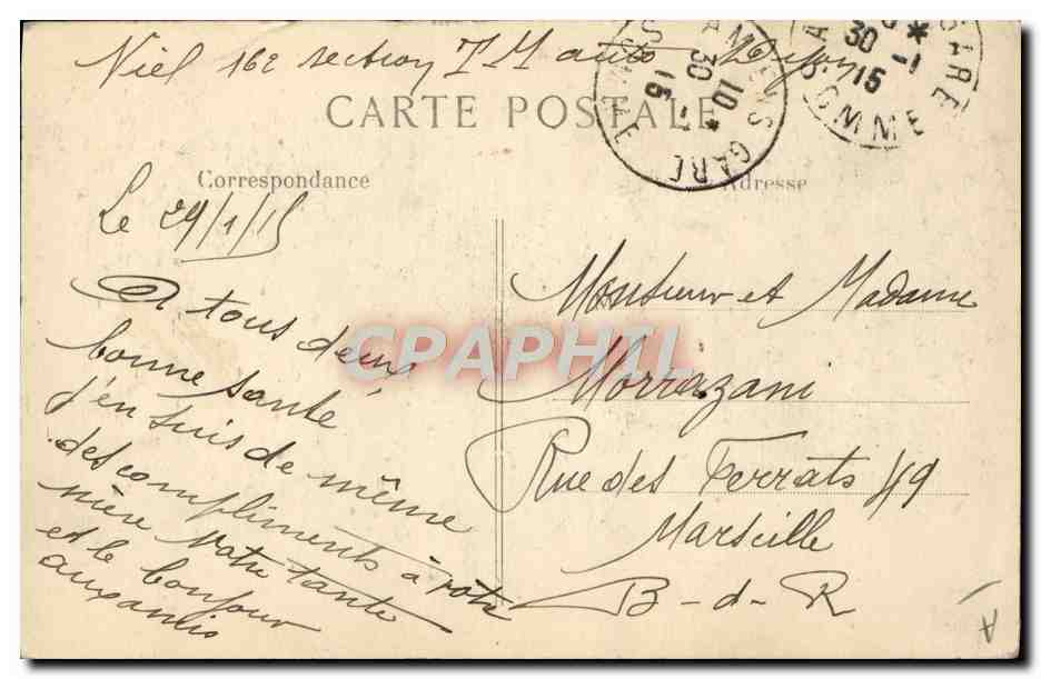 Die Flagge vor dem Kriegsministerium in Ste-Adresse — L. C. H. Paris — Rückseite