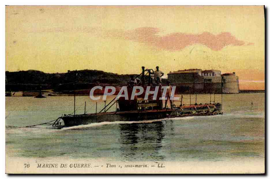 Thon, sous-marin — Marine de Guerre — LL. — Éditeur Lévy Frères, Paris
