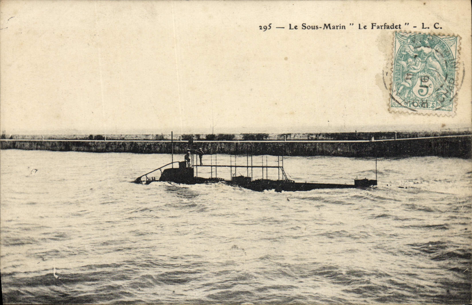 CPA Bateau Sous marin Sous-marin Farfadet