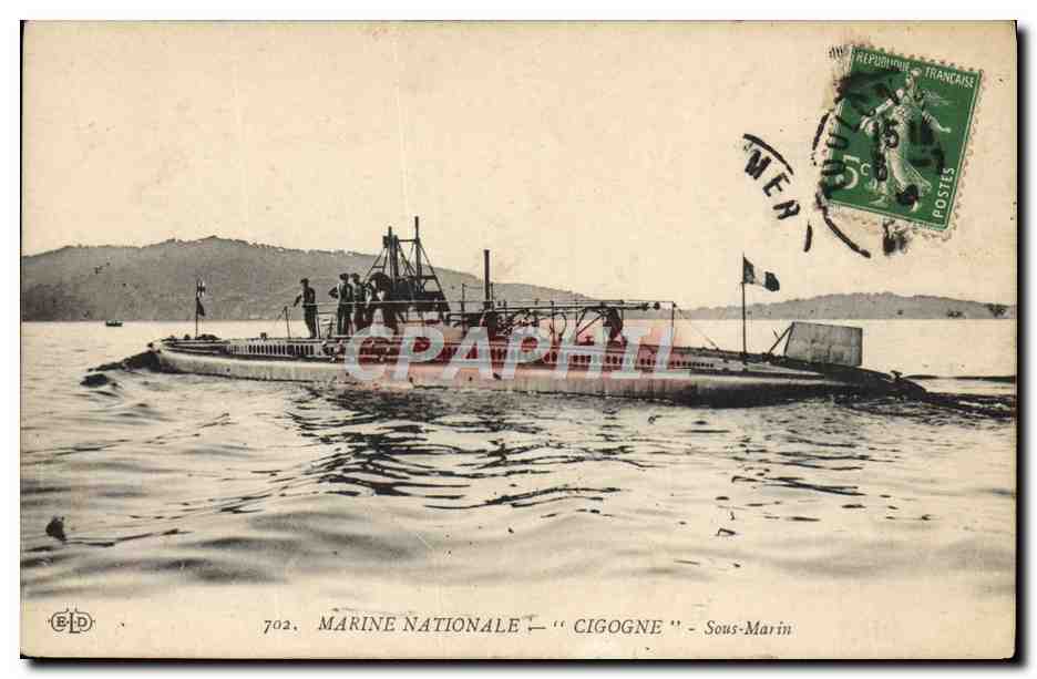 Marine Nationale — "Cigogne" — Sous-Marin — Éditeur BLD, n° 702