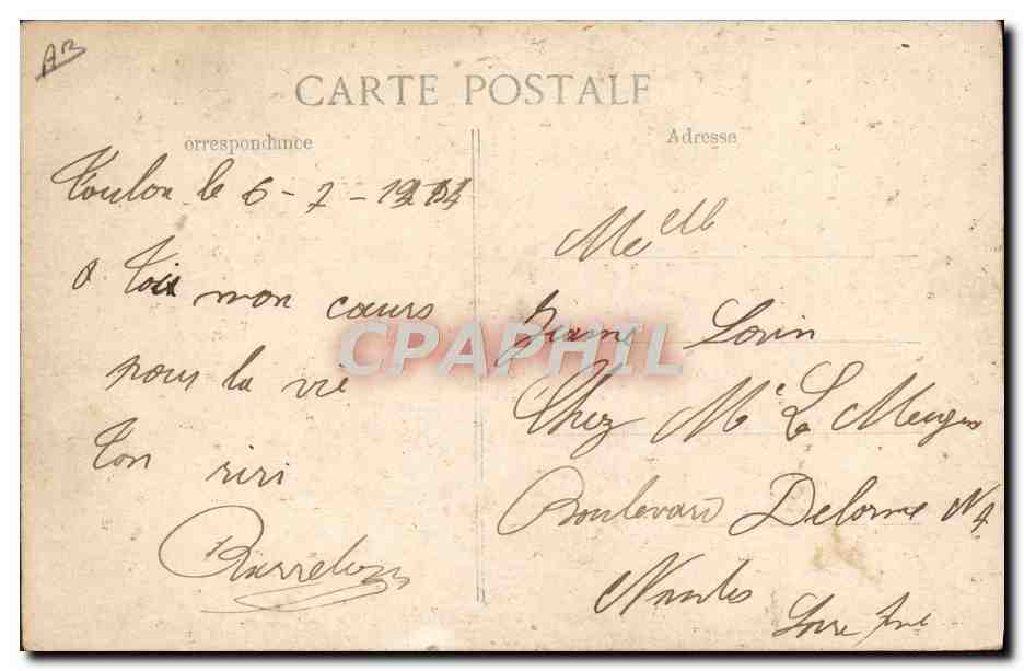 Marine Nationale — "Cigogne" — Sous-Marin — Éditeur BLD, n° 702 — Verso