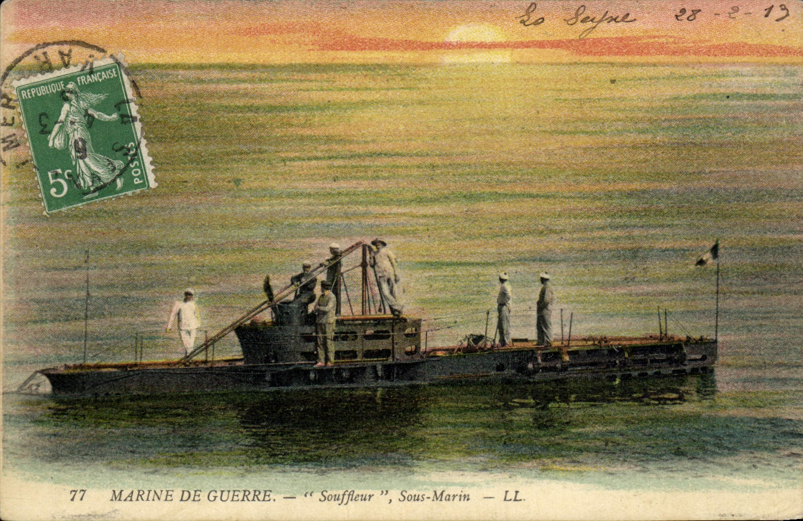 CPA Bateau Sous marin Sous-marin Souffleur Sous-marin