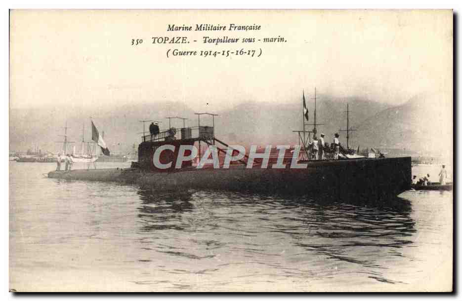 Torpilleur TOPAZE — Marine Militaire Française — Éditeur : Établissements d’Impressions Phototypiques Marius Bar, Toulon