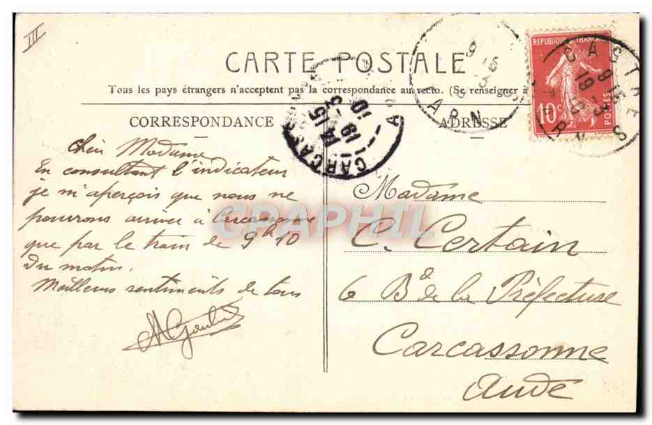 CPA Le Theatre Castres — Verso