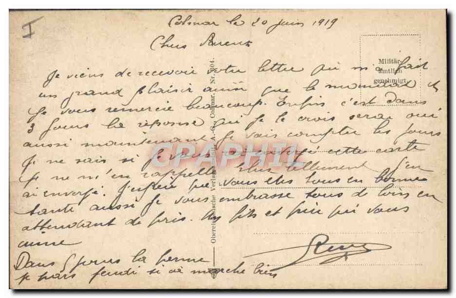CPA Le Theatre Colmar — Verso