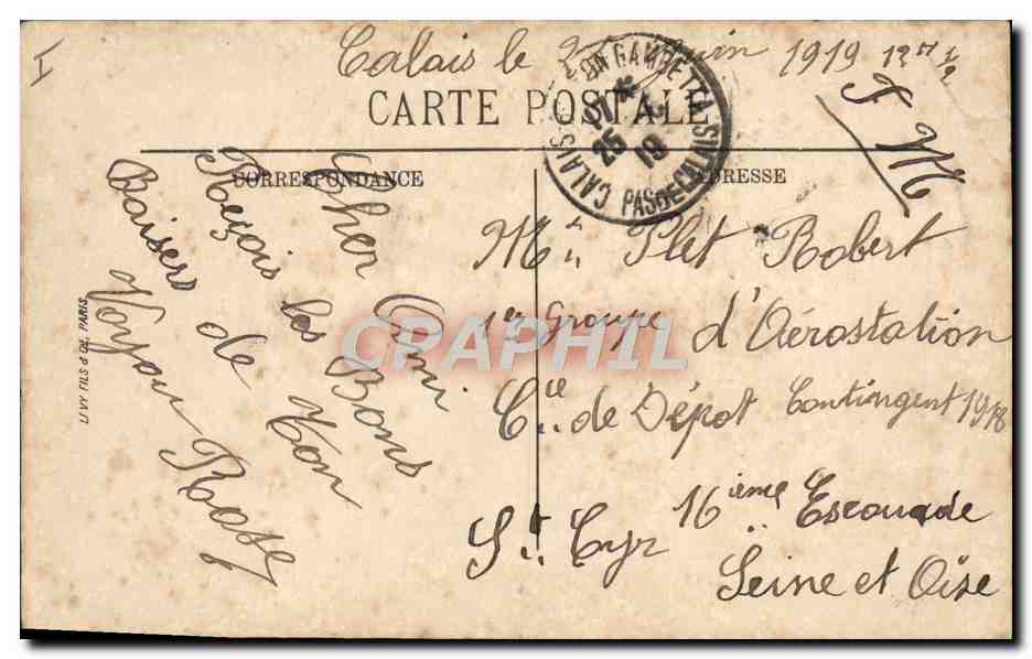CPA Le Theatre Calais  — Verso