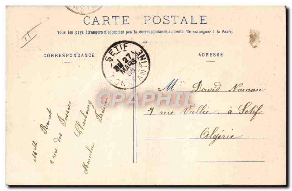 CPA Le Theatre Cherbourg — Verso