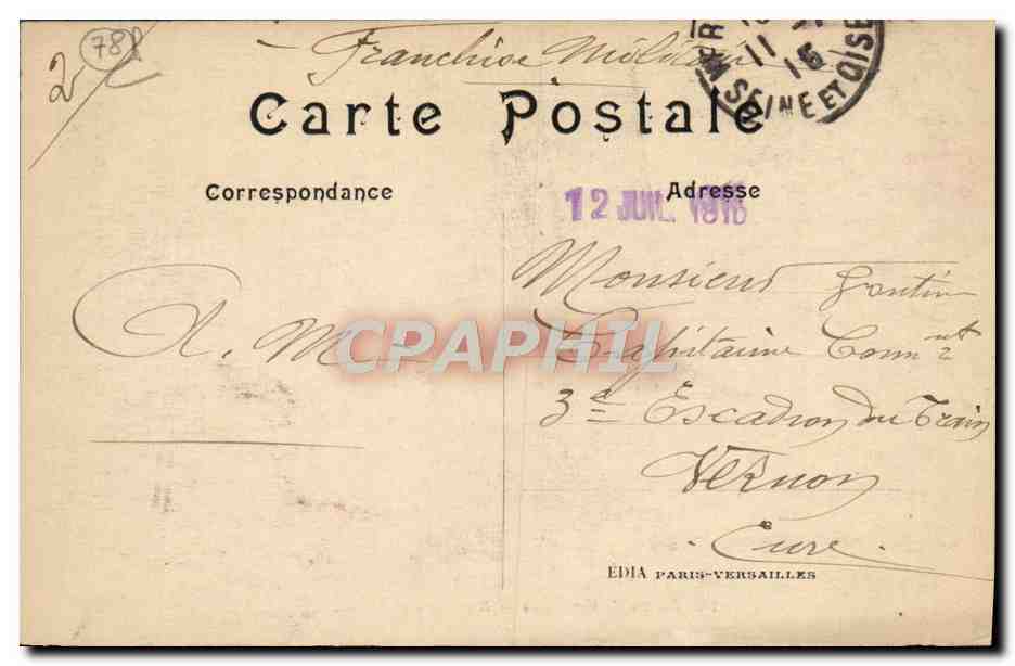 CPA Versailles Cabinet du conseil — Verso
