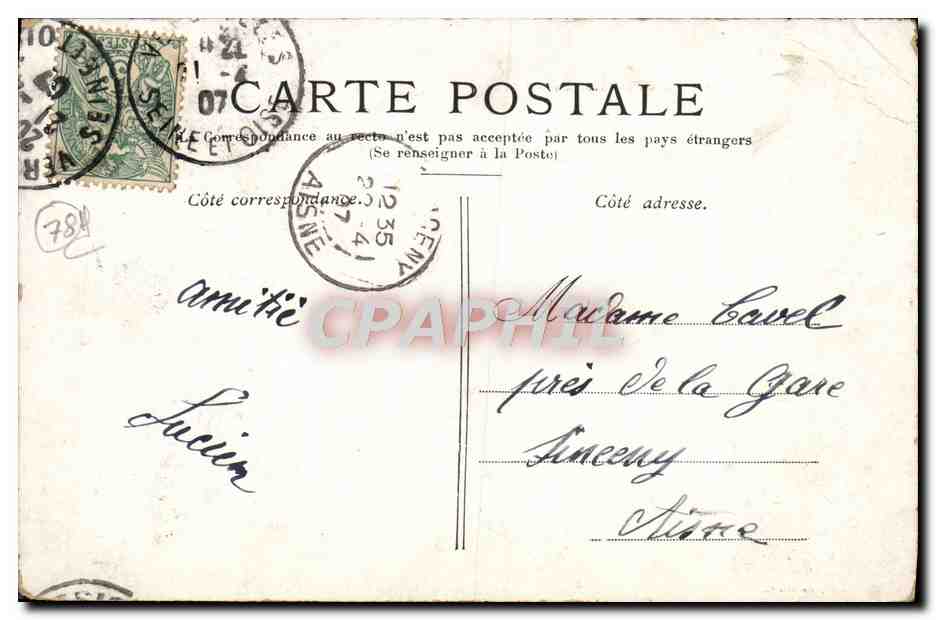 CPA Versailles Le Bassin de Latone — Verso