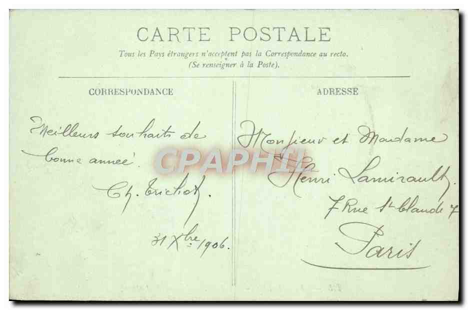CPA Versailles Chateau Bassin de Latone — Verso