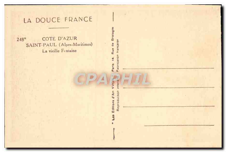 CPA Saint Paul La Vieille Fontaine Femme (animee) — Rückseite