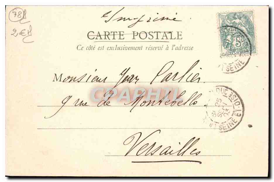 Versailles — Parc du Petit Trianon — Le Pavillon de la Musique — Éditeur A. B. à Versailles — Verso